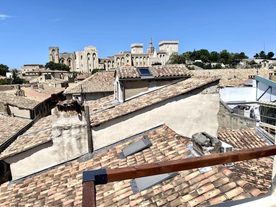 Le Toit D'Avignon - Intra-Muros - Terrasse Vue Palais Des Papes - Ideal Festival - Climatisation - Wifi المظهر الخارجي الصورة